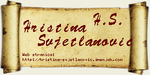 Hristina Svjetlanović vizit kartica